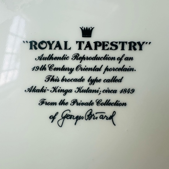Royal Tapestry 10” plates. Gold, black, and white. - Picture 1 of 6